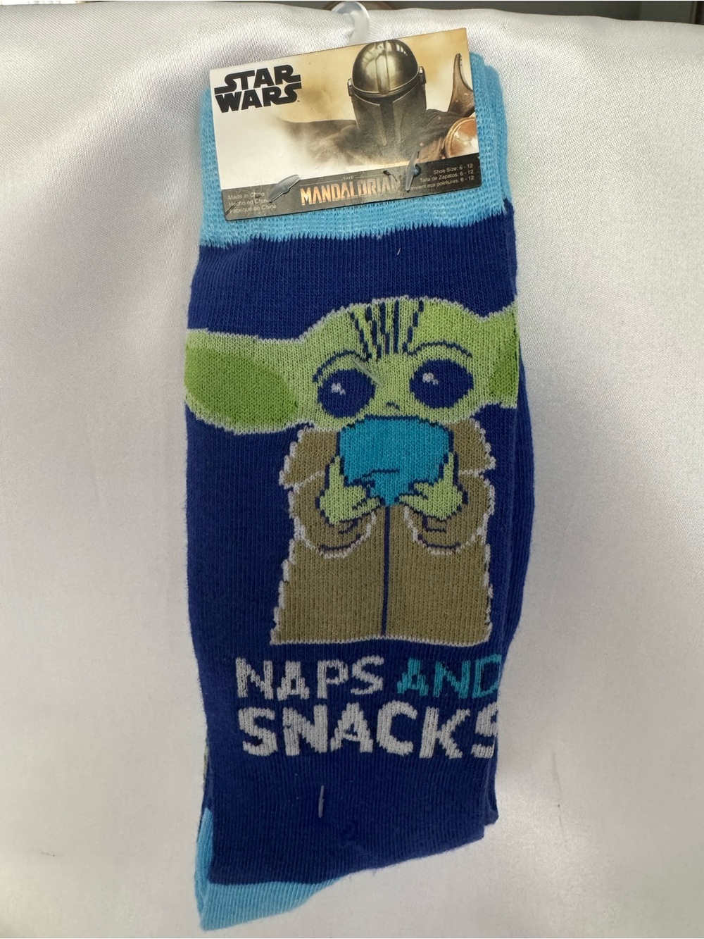 Star Wars The Mandalorian Grogu Baby Yoda “Naps & Snacks”  Socks 2 Pair Set NWT